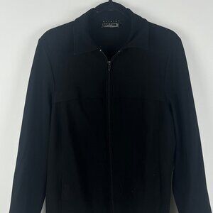 S.C.&Co. Jacket Size 14 Black Stretch Long Sleeve Full Zip Collared 96% Polyeste